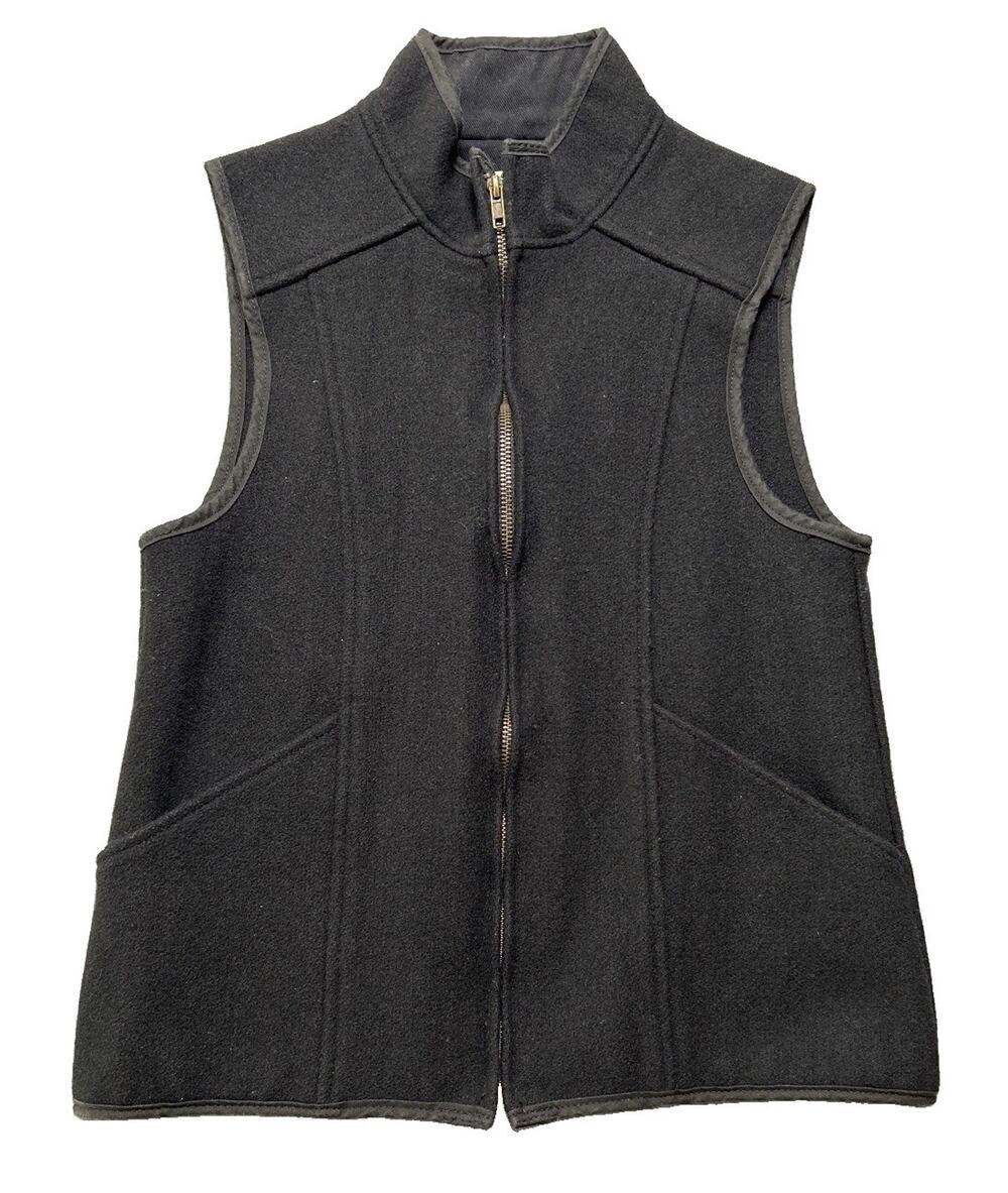 Stormy Kromer Wool Blend Fleece Vest Black Full Zip USA Made Women's Small